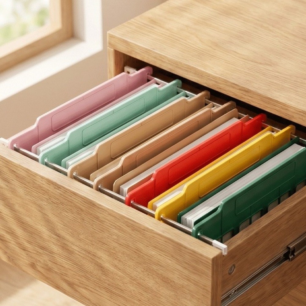 8 قطع من فواصل الملفات البلاست - مراجعة File Folder Hanging وسعره