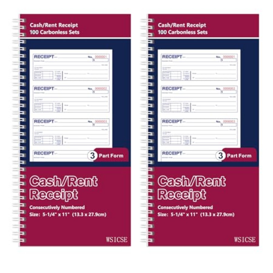 عبوة من 2 دفتر إيصالات مع نسخ  - مراجعة Carbon Copy Book وسعره