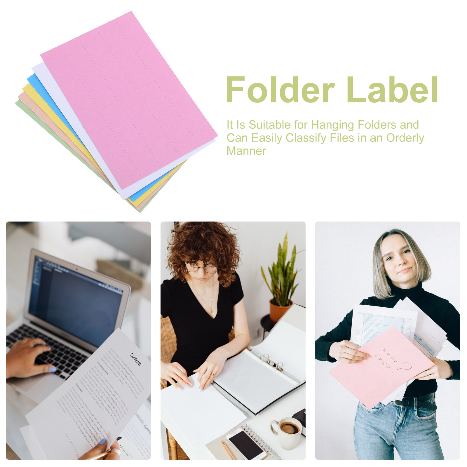 6 أوراق ملصقات ملونة قابلة للك - مراجعة File Folder Hanging وسعره